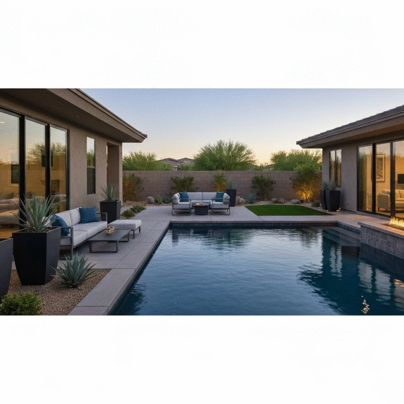 Modern Backyard Designs in Tatum Ranch Area, Cave Creek