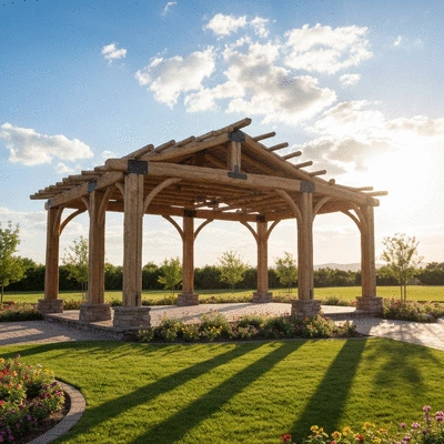 Custom ramada in a beautiful outdoor setting