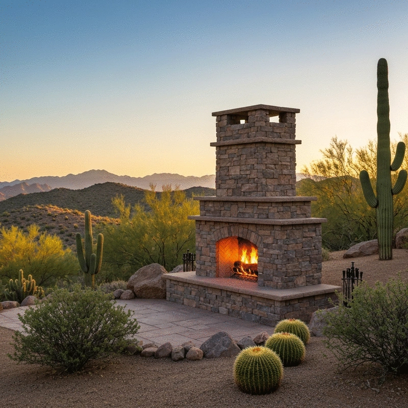 Outdoor Fireplaces in Scottsdale Mountain, Cave Creek