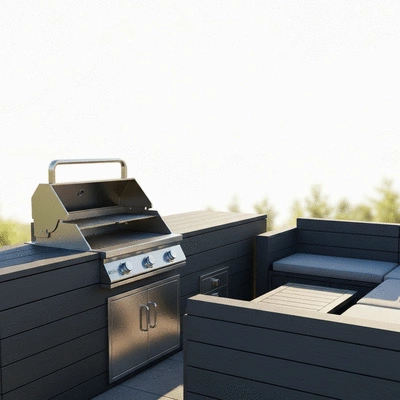 Outdoor kitchen setup