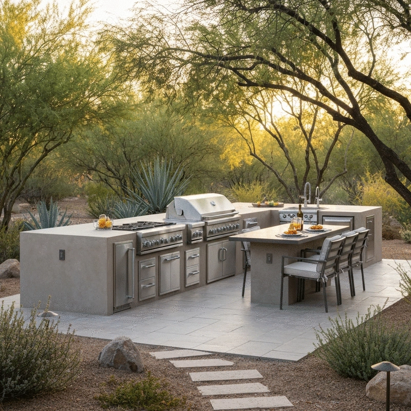 Custom Outdoor Kitchen Cave Creek, Spur Cross