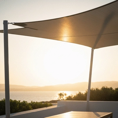 Beautiful outdoor space with shade sail