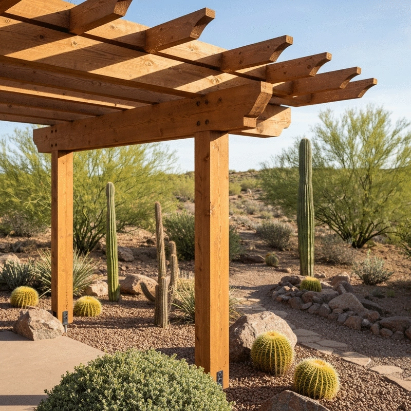 Wood Pergolas Near Desert Hills, Cave Creek
