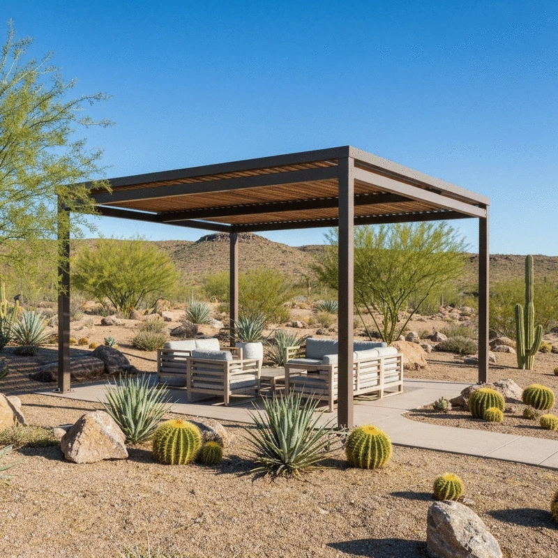 Shade Structures Near Desert Hills, Cave Creek