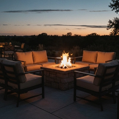Outdoor fire pit setup