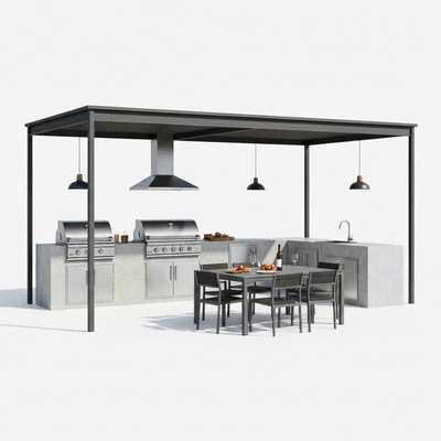 Outdoor kitchen setup