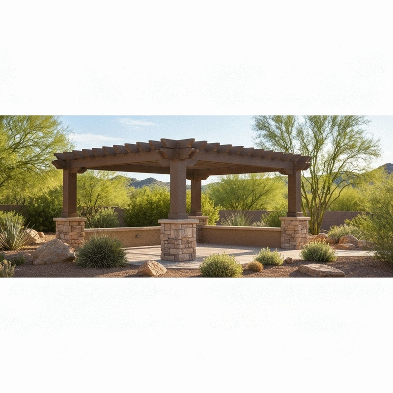 Pergola Installation Near Black Mountain Trailhead, Cave Creek