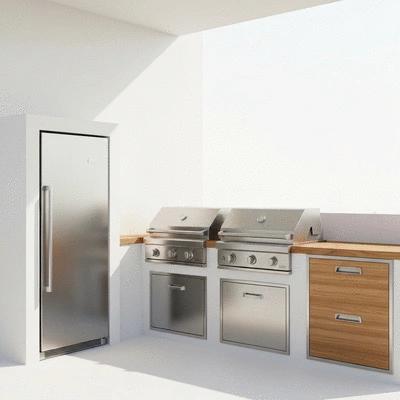 Stylish outdoor kitchen setup with appliances