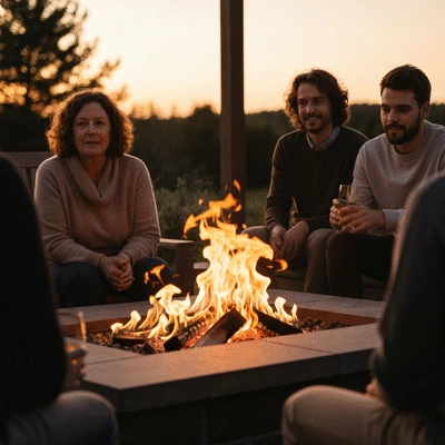 Cozy outdoor fire feature