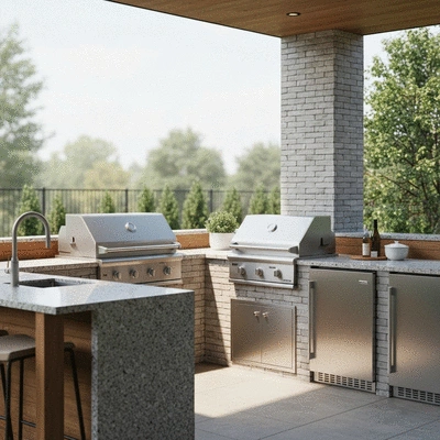 Stylish outdoor kitchen design