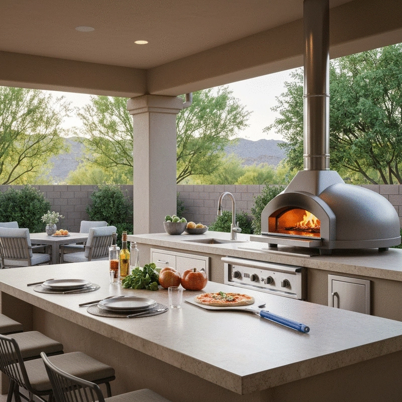 Pizza Oven Outdoor Kitchen in Cave Creek, Grayhawk