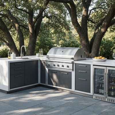 Stylish outdoor kitchen setup