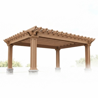 Custom pergola design in outdoor setting