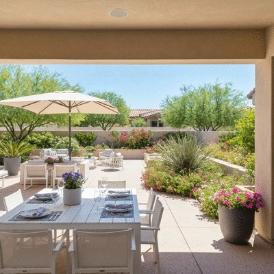 Outdoor dining setup in Scottsdale