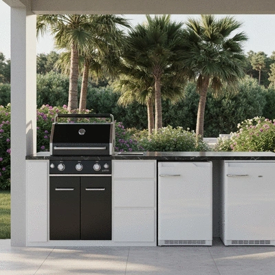 Stylish outdoor kitchen setup