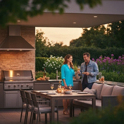 Lifestyle outdoor kitchen setting