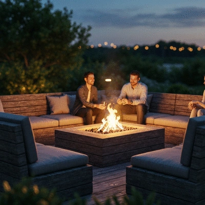 Fire pit in a cozy outdoor setting